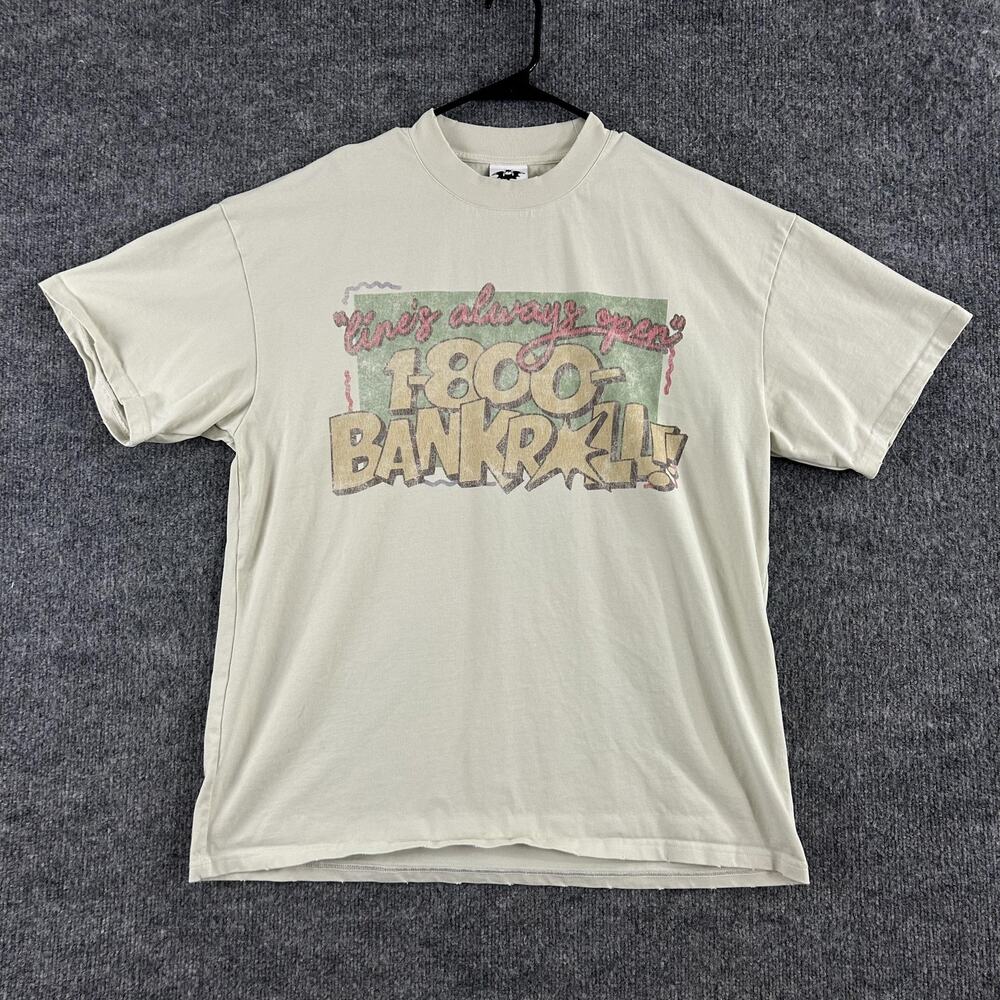 Killtec Shirt Men Large Bankroll Hotline Tee in Beige Graphic Streetwear Opium